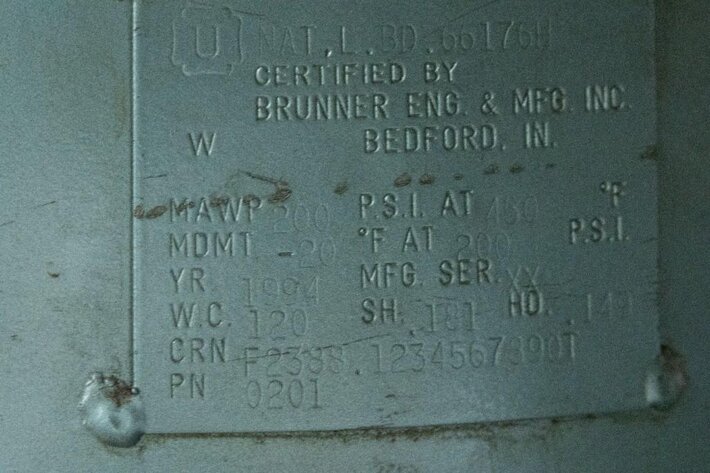 Image for MJK1201 Brunner compressor tank