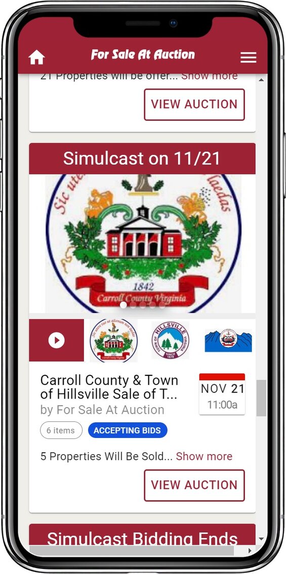 Image for Carroll County & Town of Hillsville Sale of Tax Delinquent Real Estate