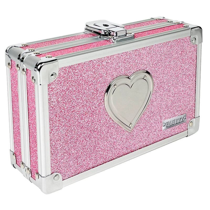 Bling Heart Pencil Box with Lock Pink - Vaultz