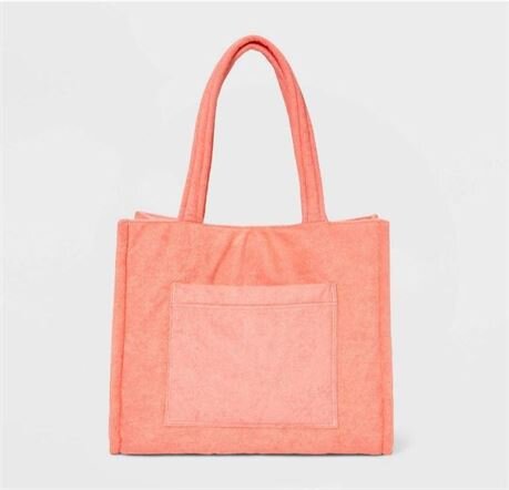 Shade & Shore Retro Beach Women Tote Handbag Coral 14.88" x 17.7" x8.27"