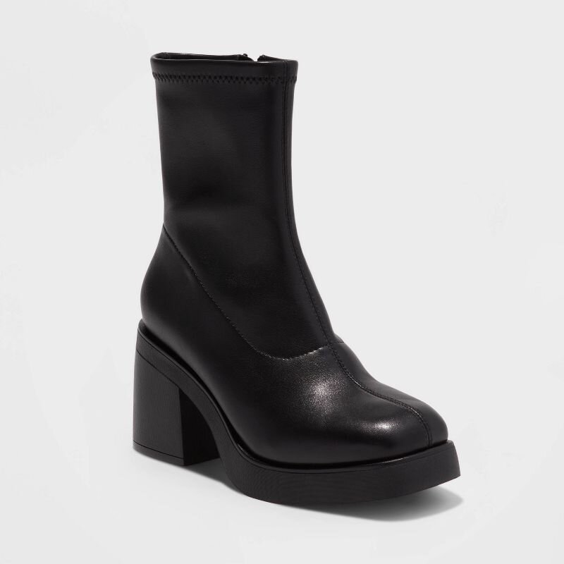 Women's Cece Sock Boots - A New Day™ Black (size 10)