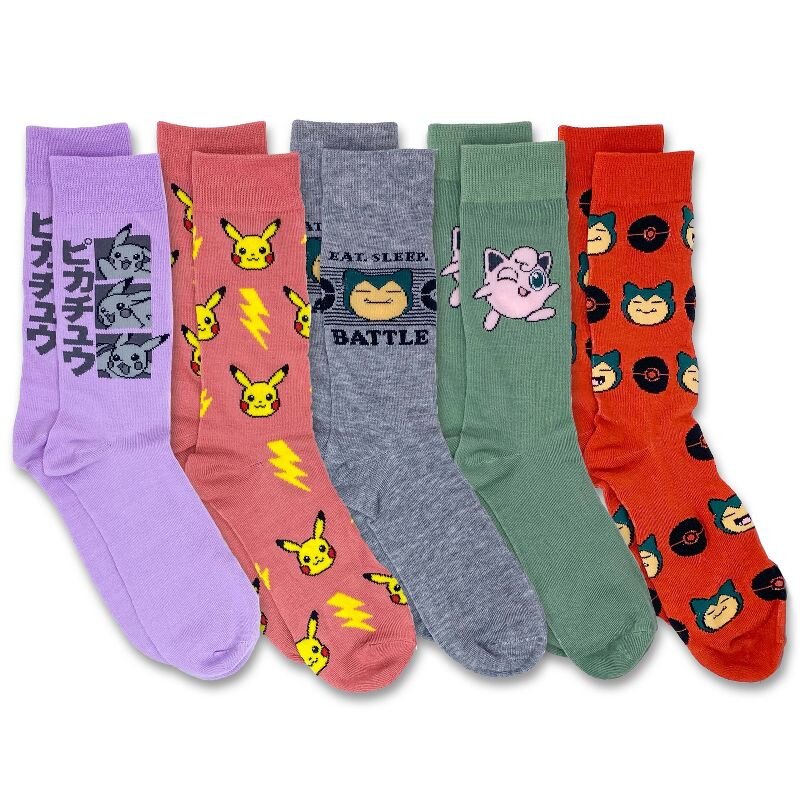 Pokemon Crew Socks - 5pk (Shoe Size 6.5-12)