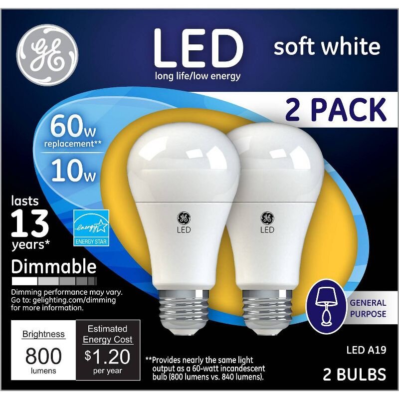 GE LED 60w Light Bulb White (8 total)