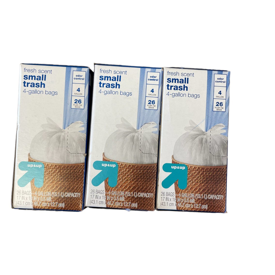 Up & Up Small Fresh Scent Flap-Tie Trash Bags - 4 Gallon