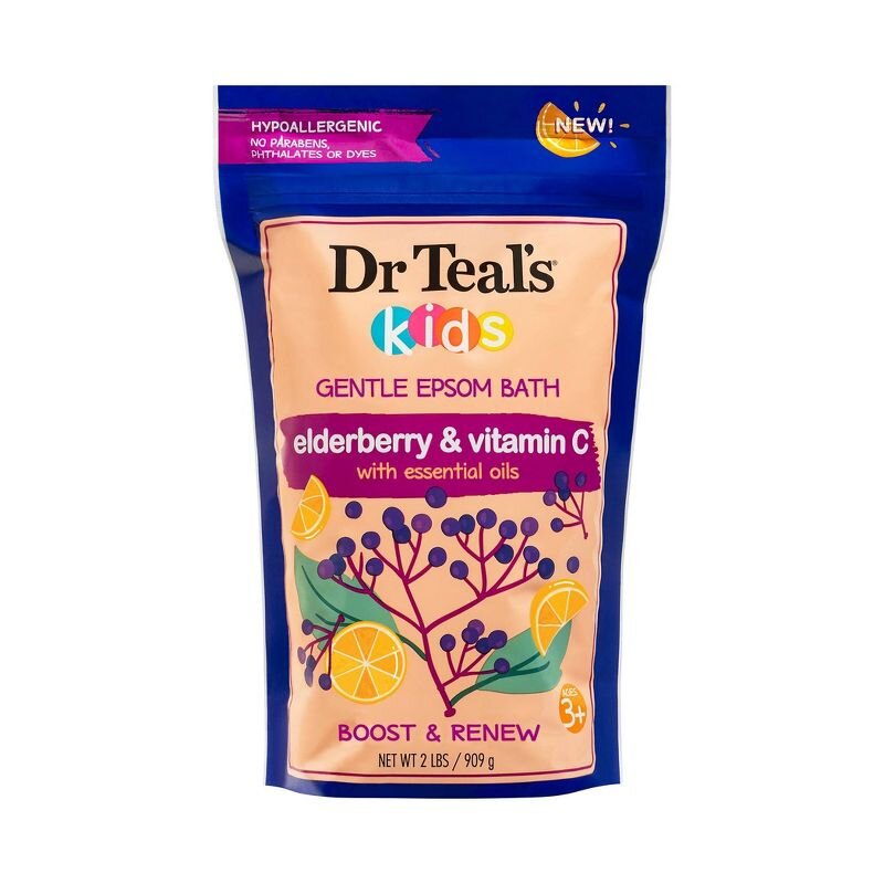 Dr Teal's Kids Elderberry & Vitamin C Pure Epsom Salt - 2lb (Set of 2)