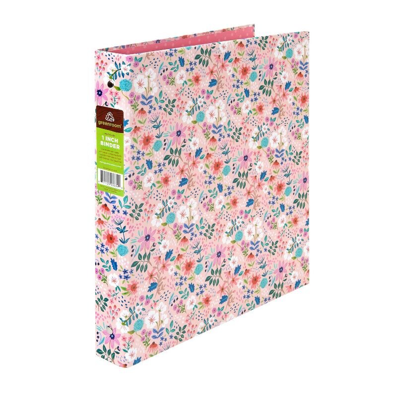 1" Ring Binder Ditsy Floral Pink - greenroom (Set of 4)