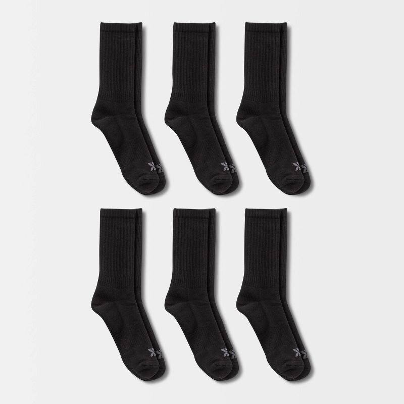 Men's Active Crew Socks 6pk - All in Motion™ (shoe size 12-15)