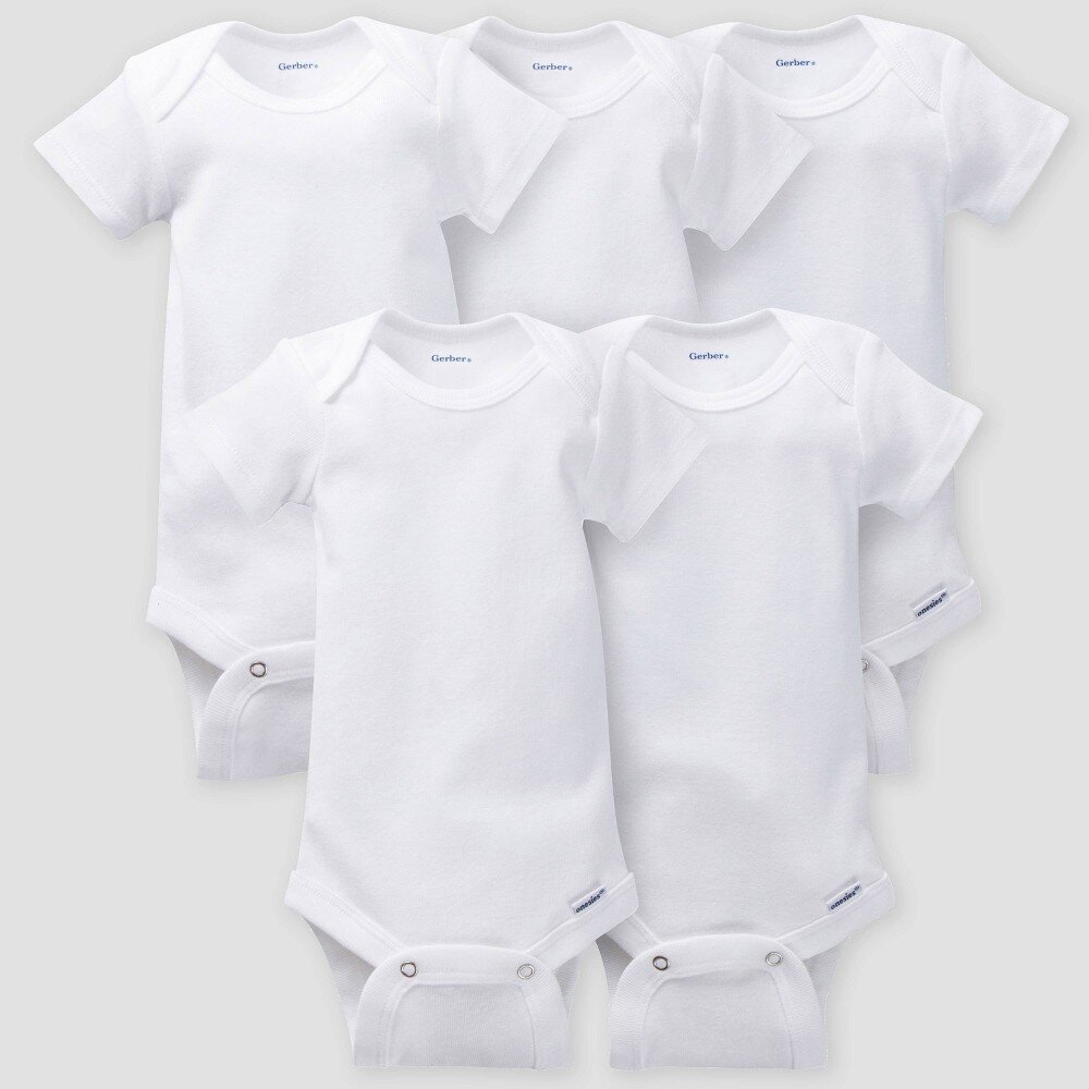 GERBER WHITE 5PCK 0-3M