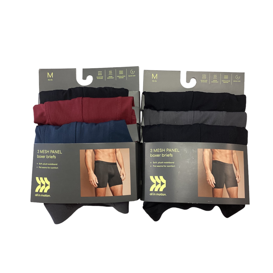Men's Jersey Mesh Performance 6pk Boxer Briefs - All in Motion™ size medium