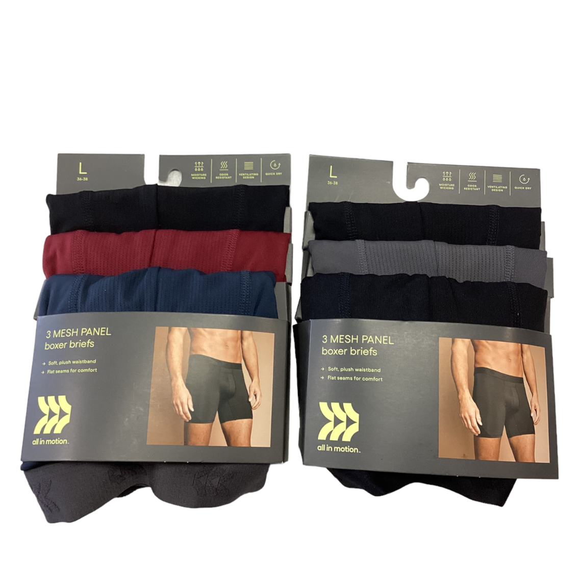 Men's Jersey Mesh Performance 6pk Boxer Briefs - All in Motion™ size large