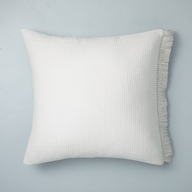 Hearth & Hand™ with Magnolia (Set of 2) Textured Fringe Pillow Sham Sour Cream 