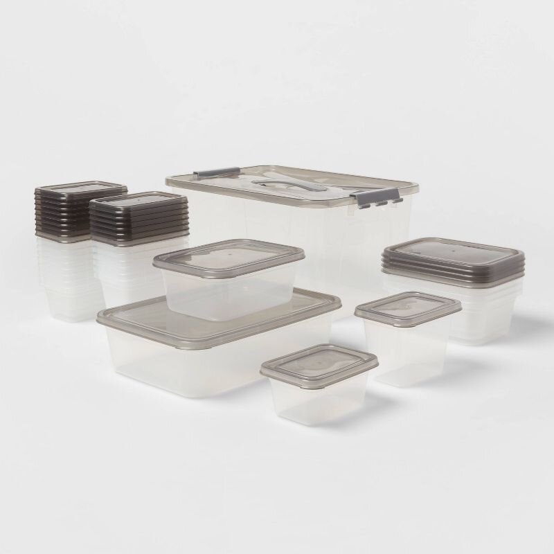 50pc Food Storage Container Set Gray - Room Essentials™