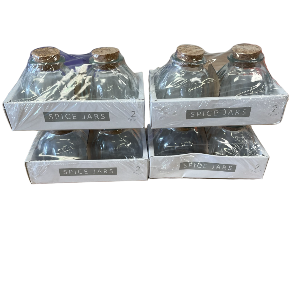 Set of 8 Glass Spice Jars