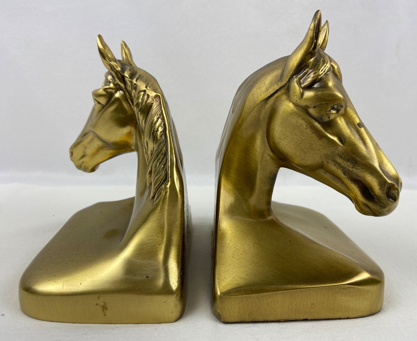 Cast Brass Horse Head Book Ends