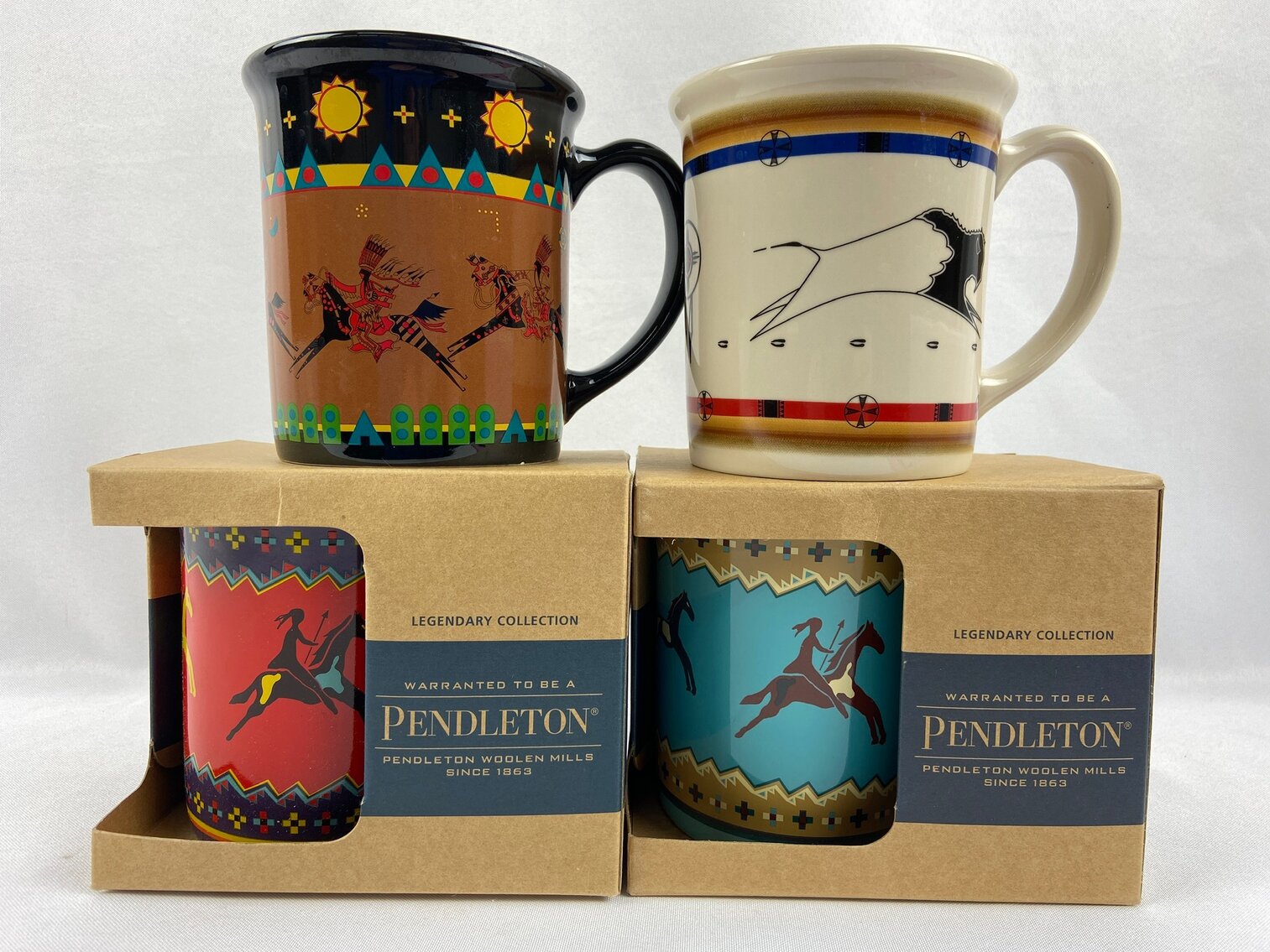 Four Large Pendleton Wollen Mills Mugs  