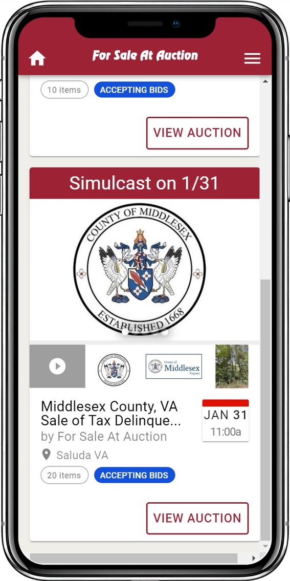 Middlesex County, VA Sale of Tax Delinquent Real Estate