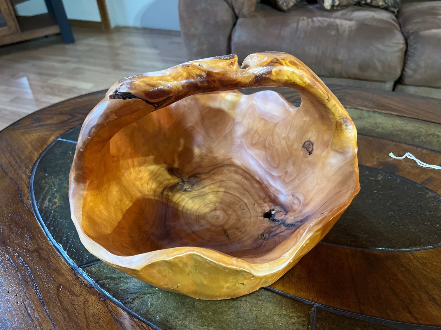 Beautiful wooden carved basket