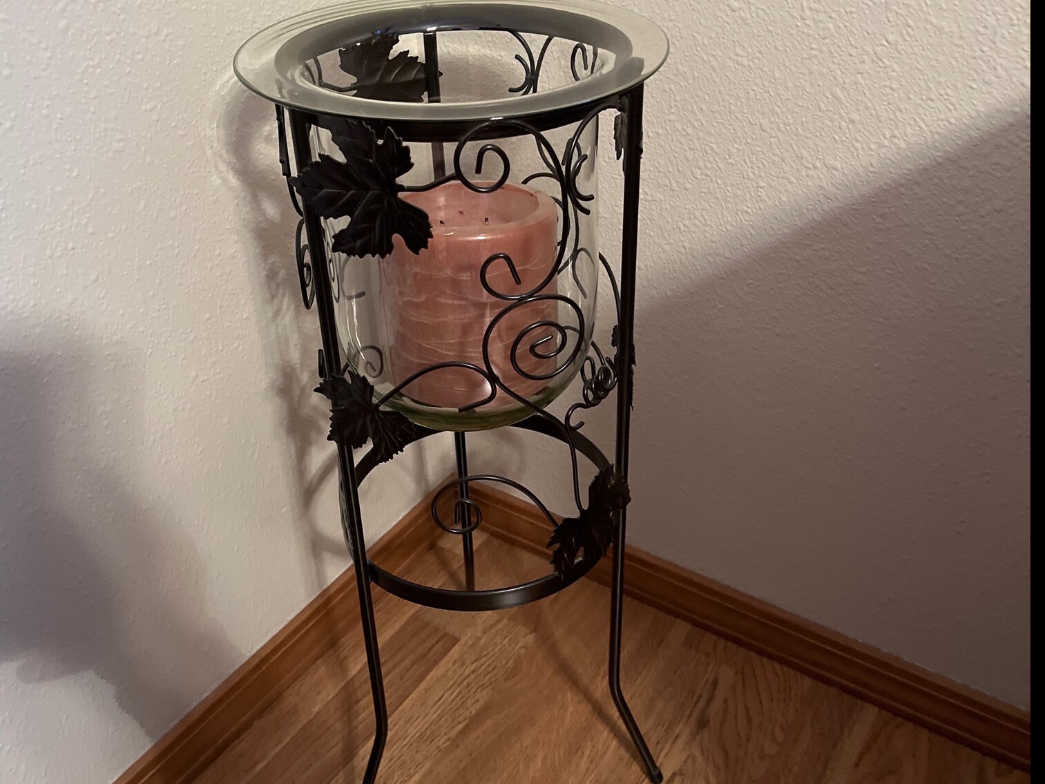 Planter with large candle