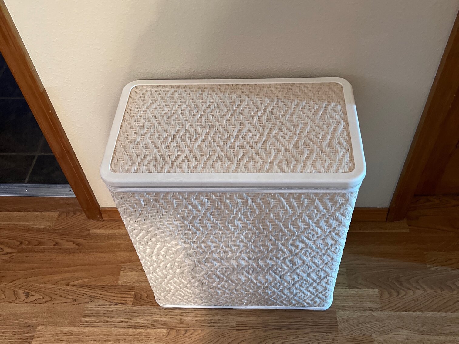 White clothes hamper