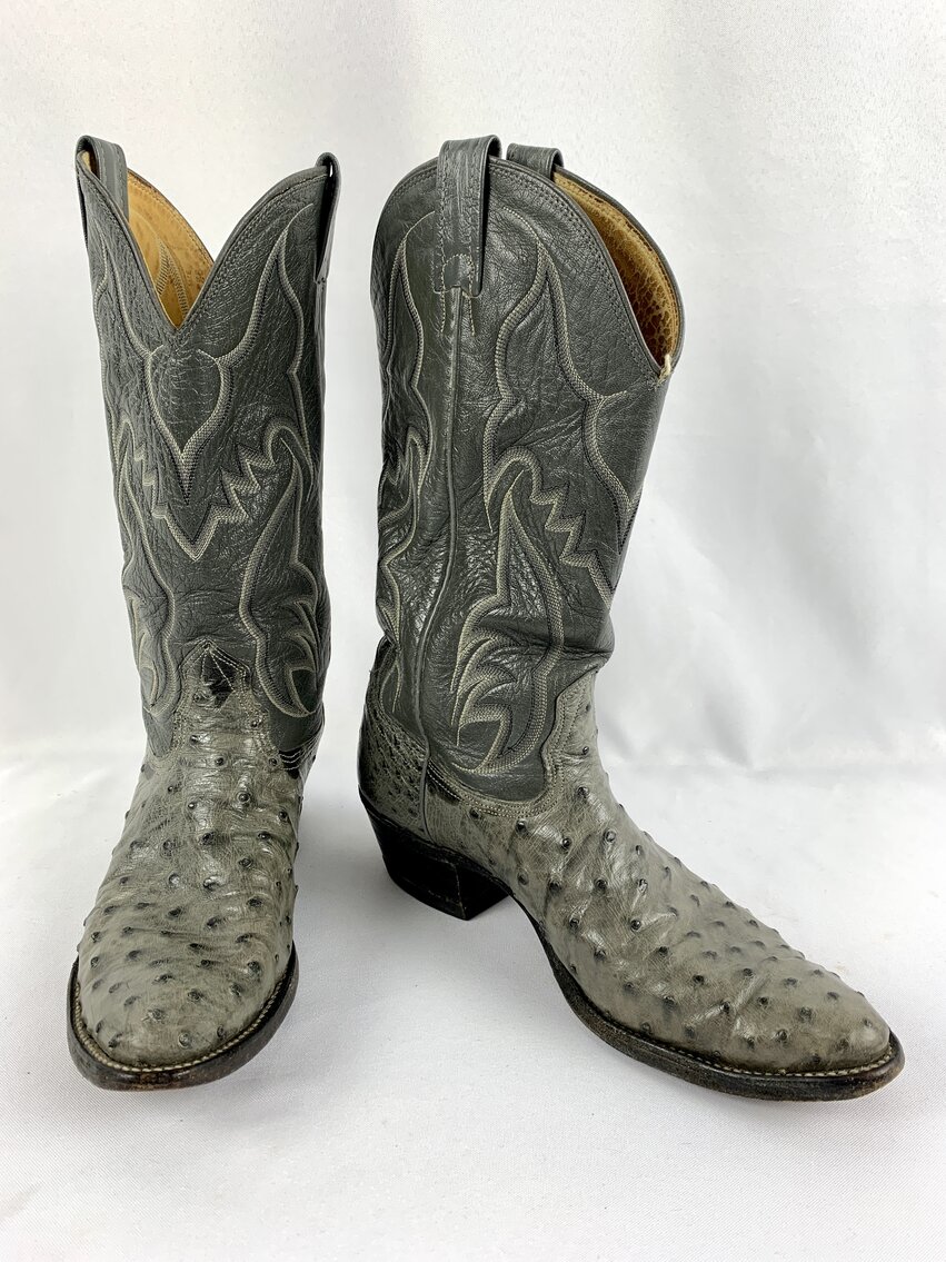 Nocona Full-Quill Ostrich Cowboy Boots 2917C, Mens Size 9.5B