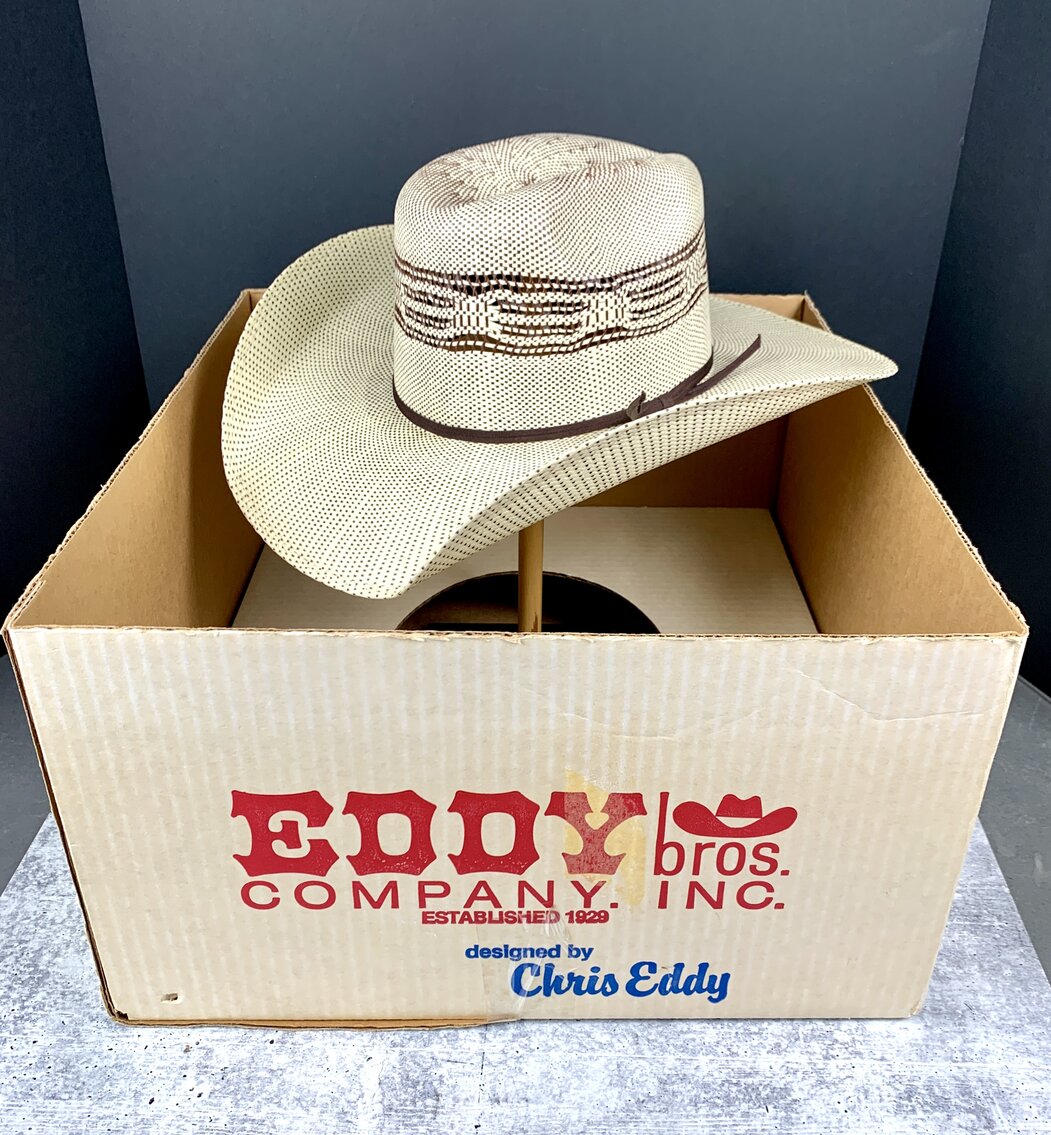 Texas Hat Co. Cowboy Hat Size 7-1/8 in Eddy Bros. Box 