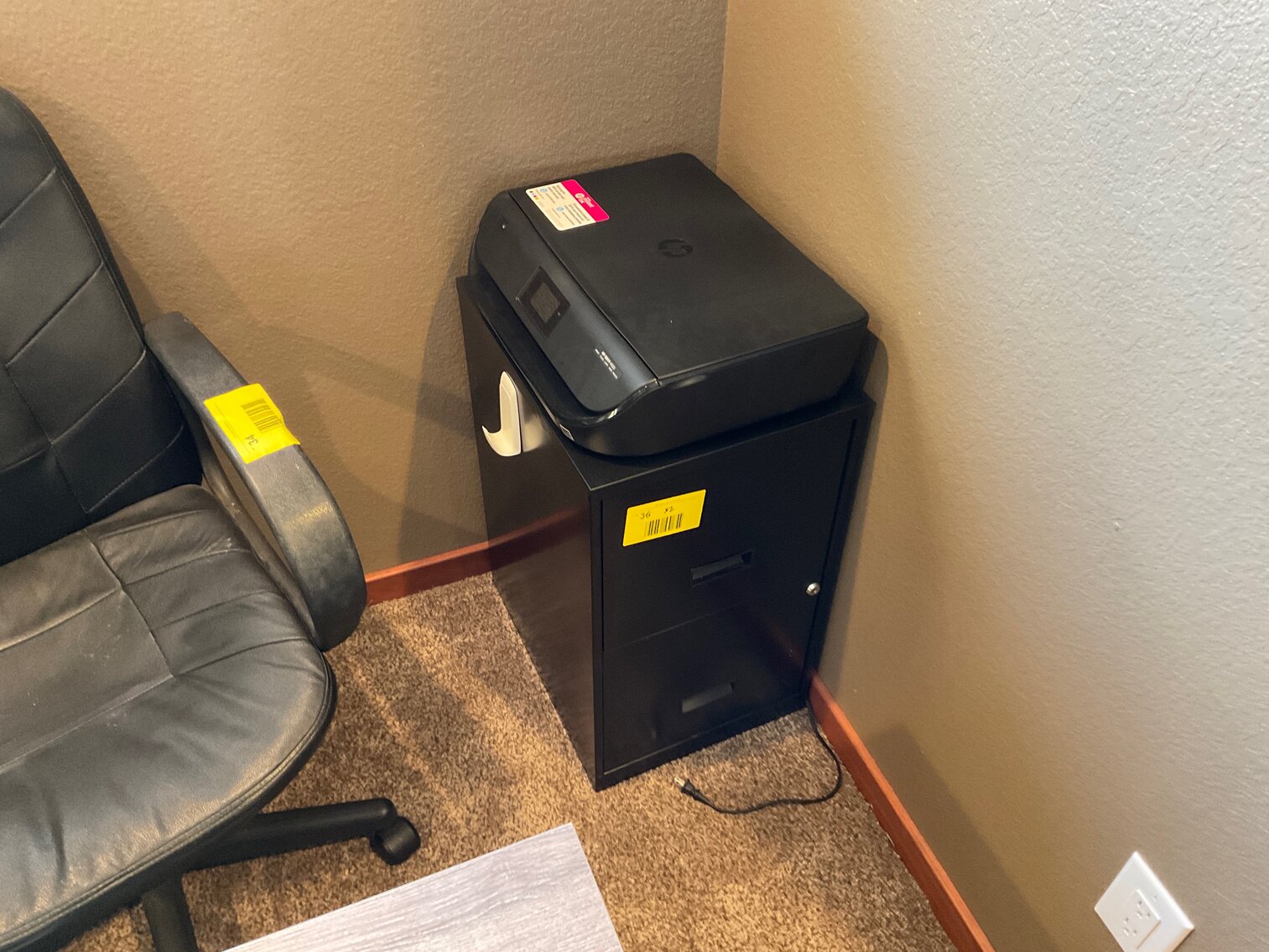 File cabinet and HP 4520 printer/scanner