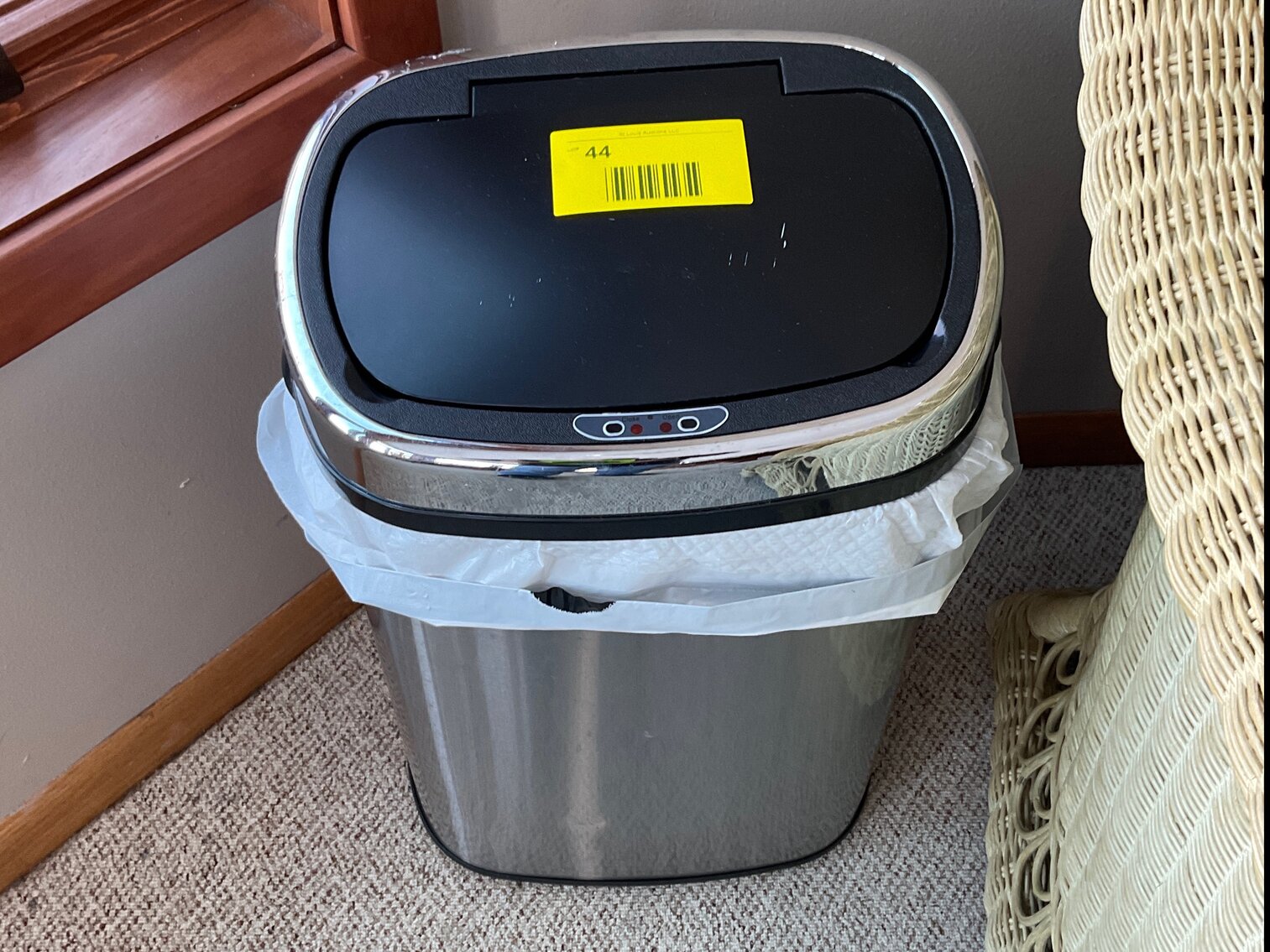 Stainless steel powered garbage can
