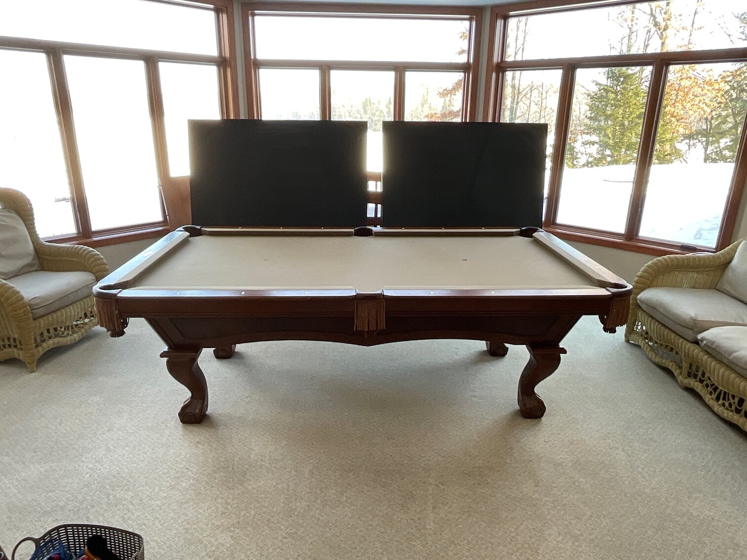 Brunswick Contender slate pool table with ping-pong top and all the accessories