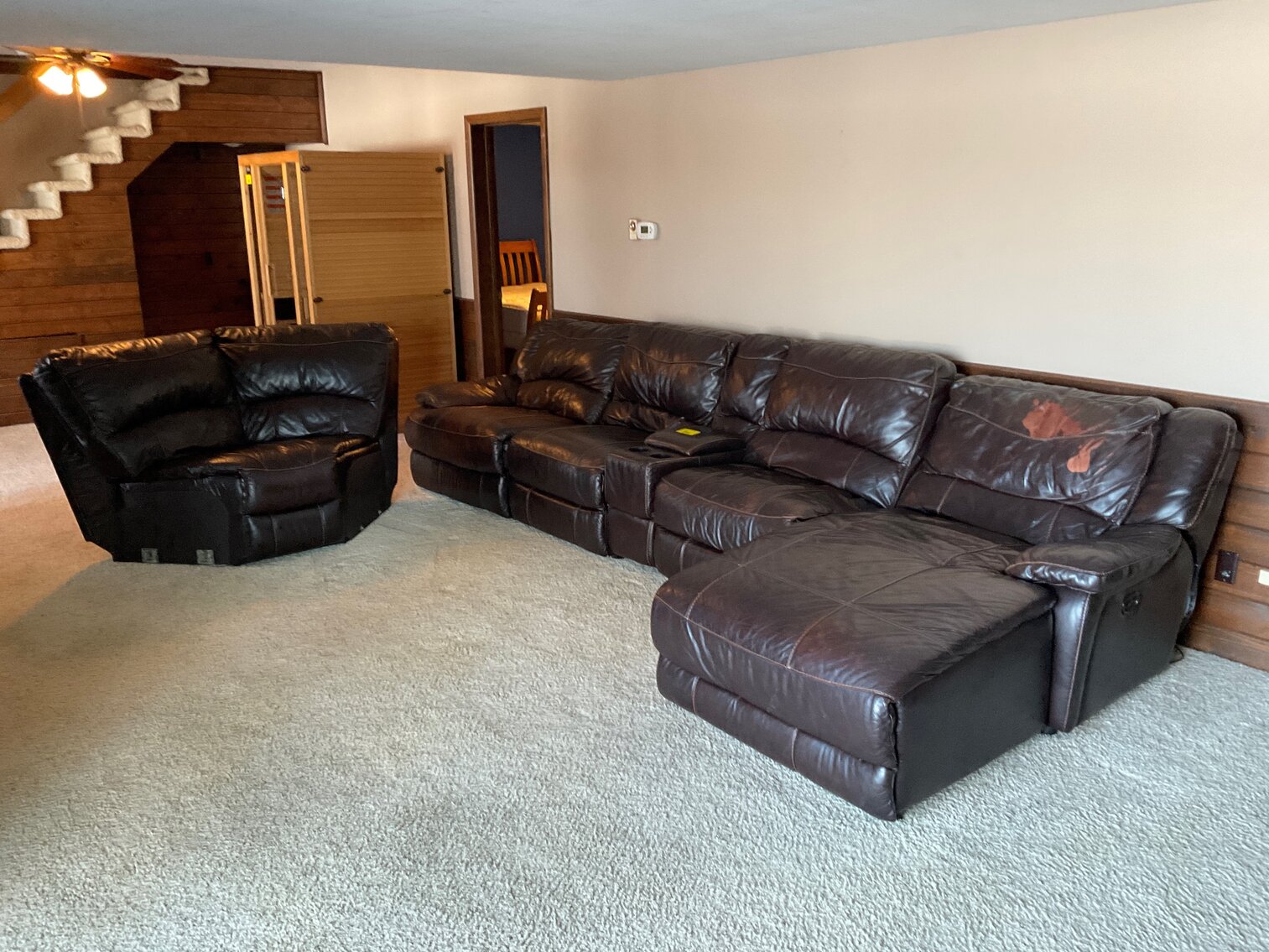 Leather sectional sofa