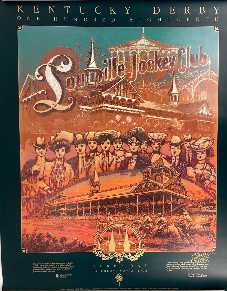 Louisville Jockey Club 1992 Kentucky Derby Unframed Poster