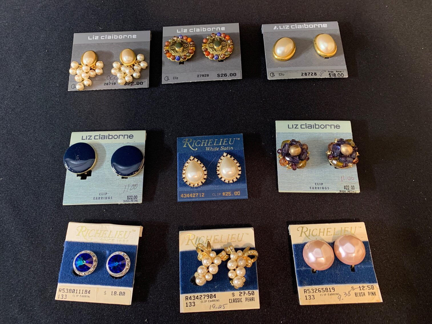 9 pairs of Clip On Earrings