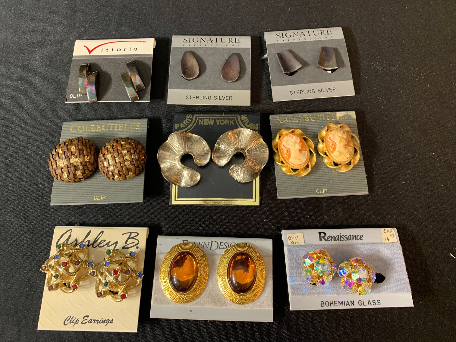 9 Pair of Clip on Earrings