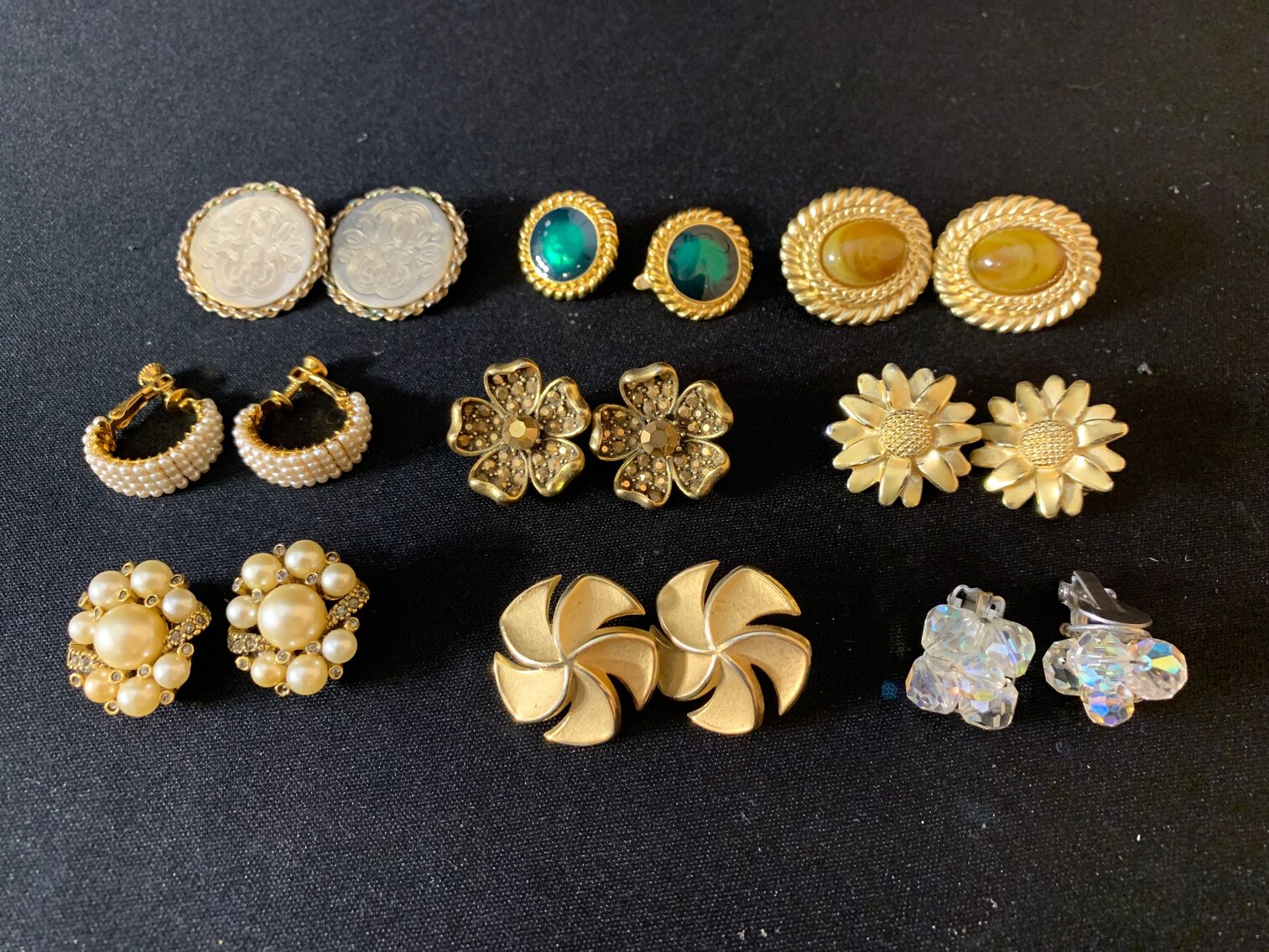 9 Pairs of Clip On Earrings
