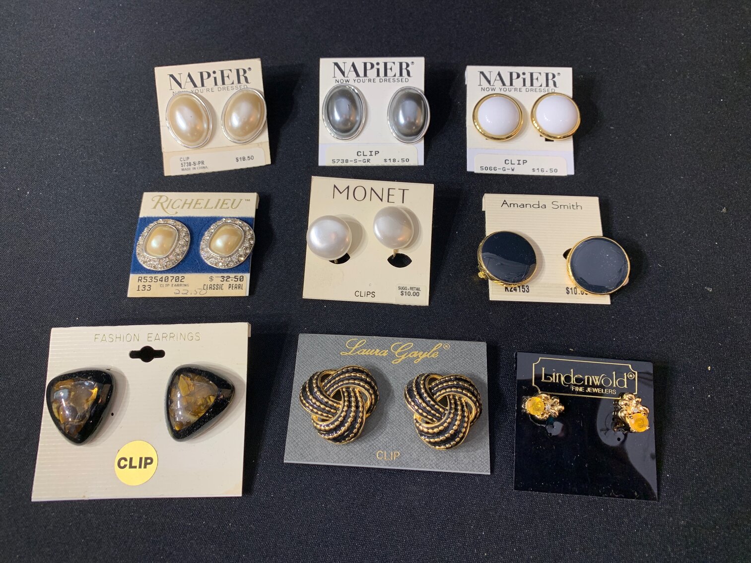 9 Pairs of Clip On Earrings