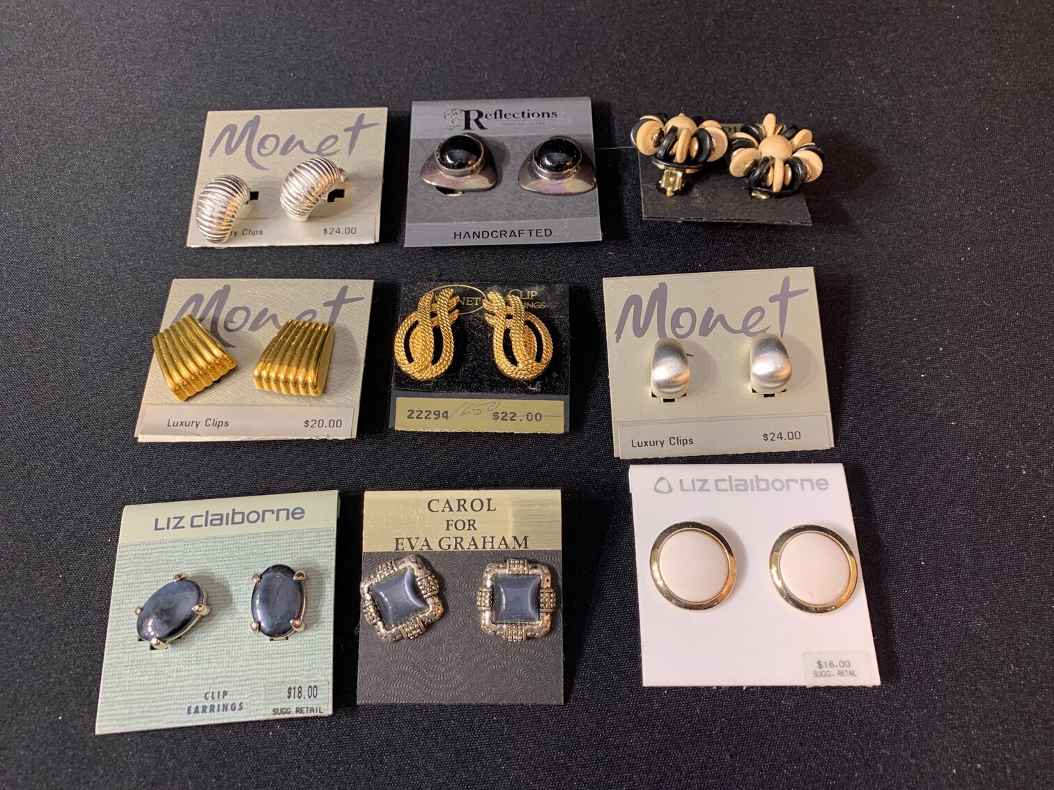9 Pairs of Clip On Earrings
