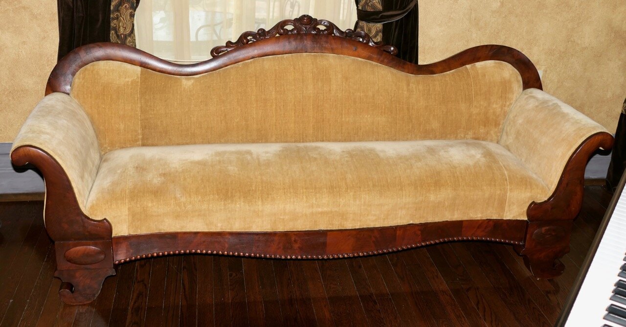 Circa 1860 Antique Empire Transitional Sofa