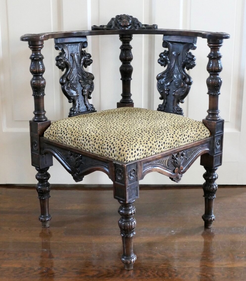 Louisville Palace Highly Carved Italian Corner Chair