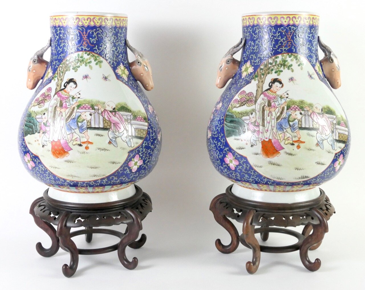 Pair of Asian Style Urns