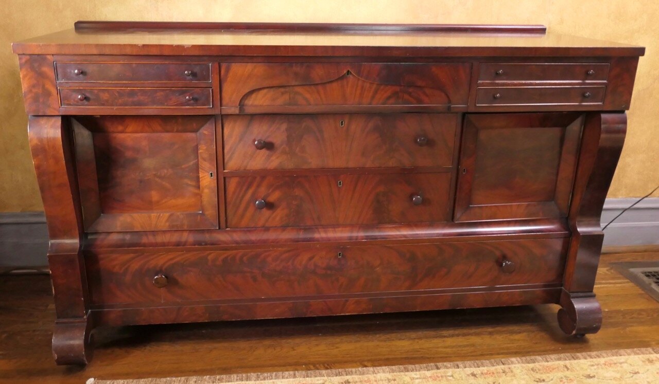 Circa 1830 Antique Empire Sideboard / Buffet