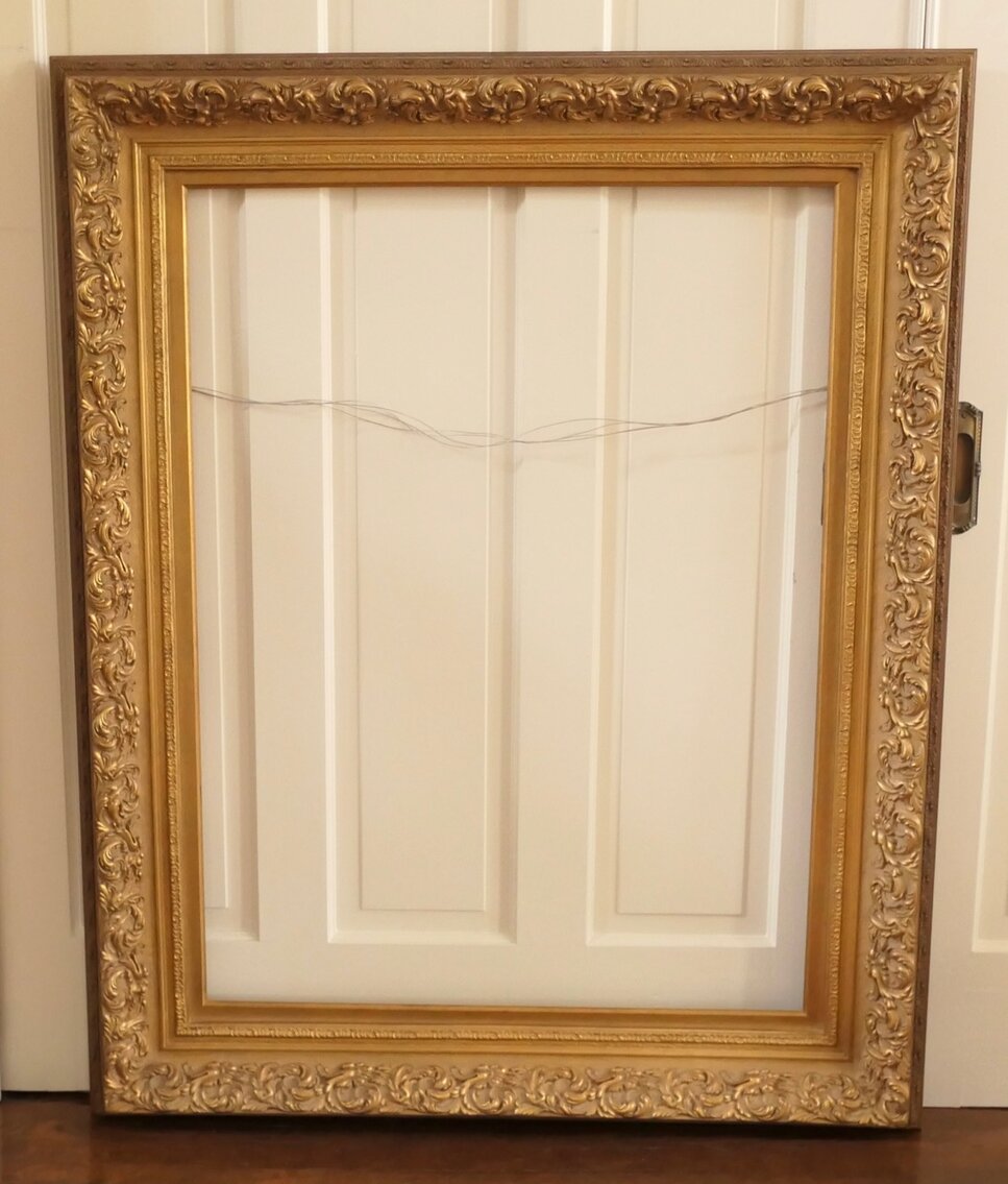 Oversized Ornate Gold Tone Frame