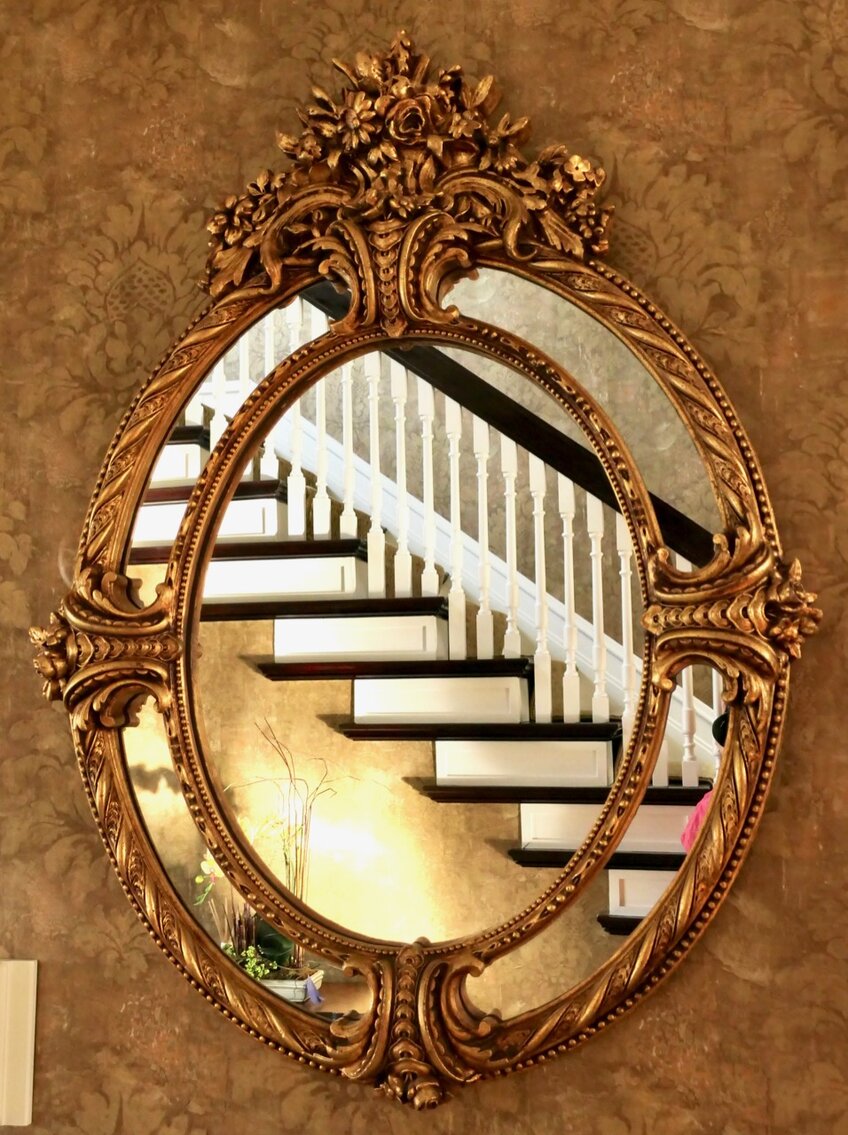 French Louis XV Style Gilt Carved Mirror
