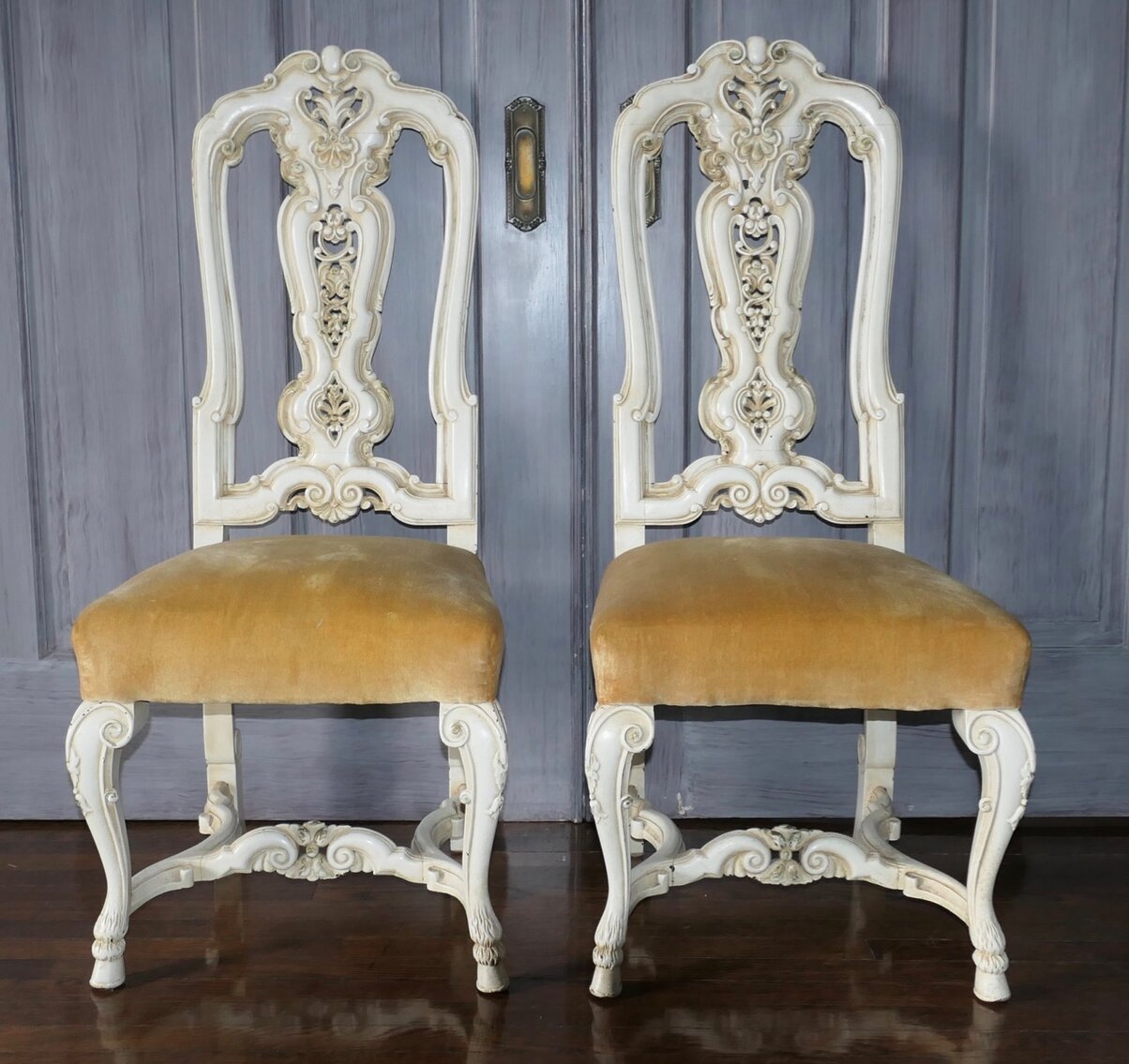 Pair of French Provincial Style Dining Room Side Chairs