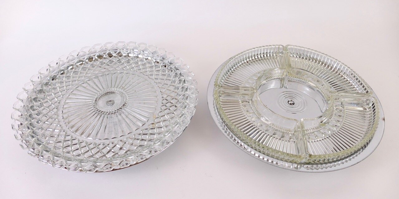 Two Lazy Susan Serving Trays