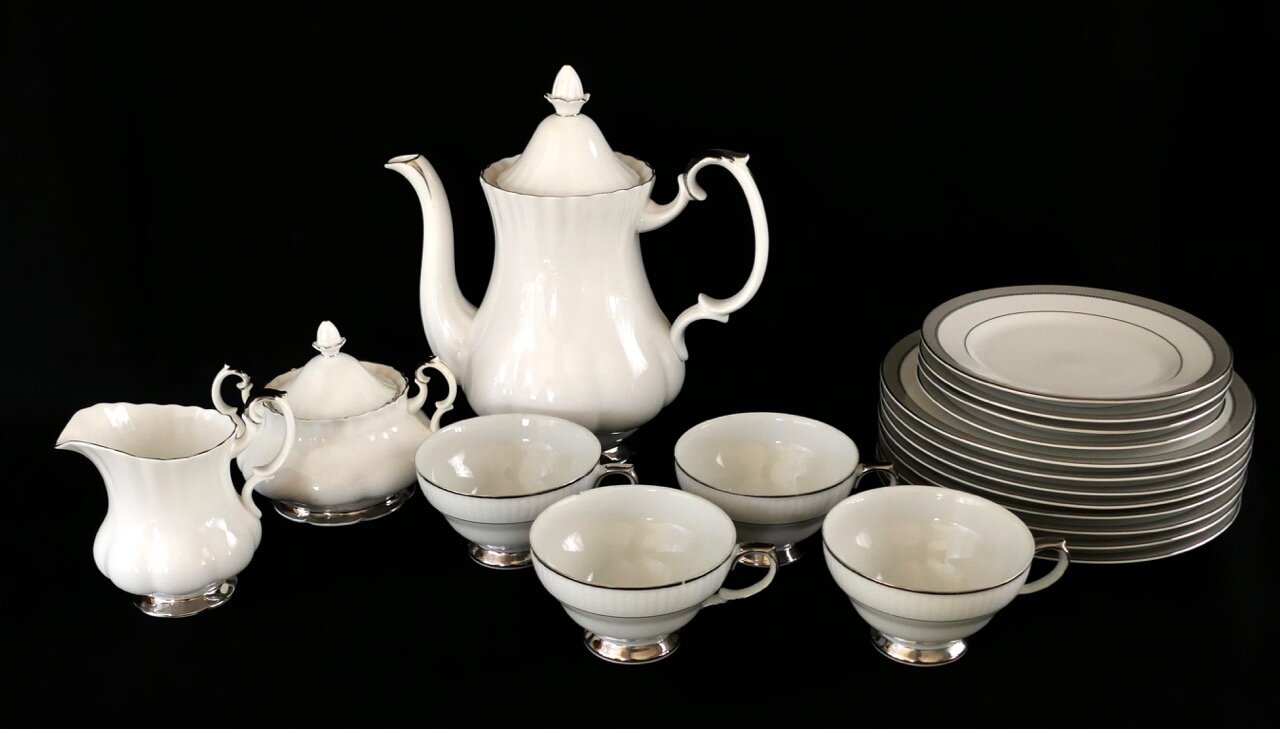 White China with Silver Trims