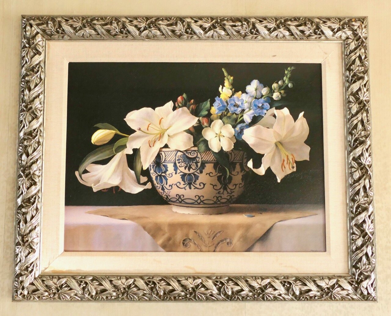 “Lilies in Delft” Canvas Art Print After Ken Marlow