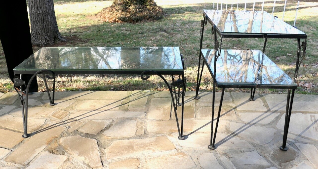Wrought Iron Coffee Table and End Table