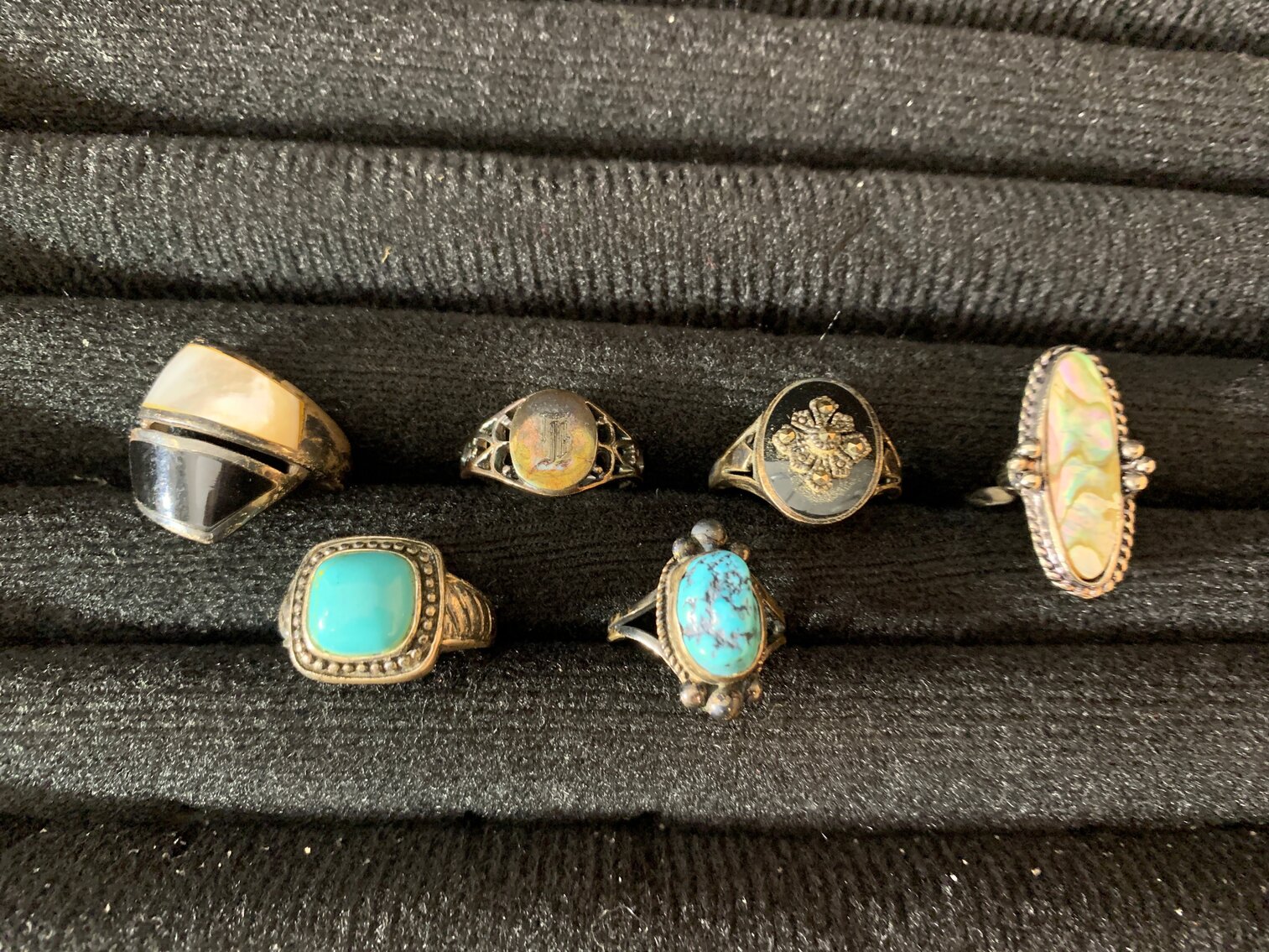 Six Sterling Silver Rings