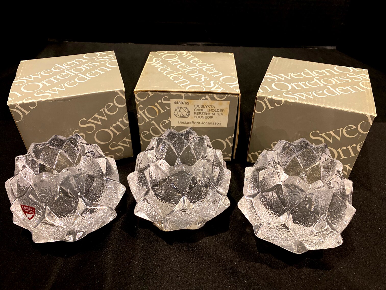 Orrefors Sweden Candleholders (3)