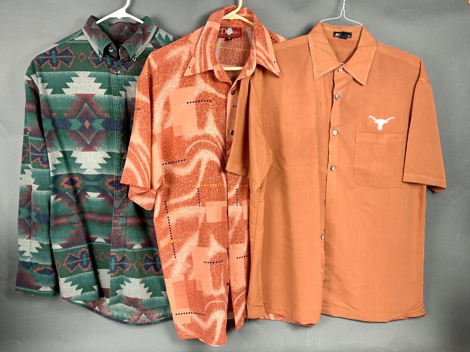 Three Men's Casual Shirts Size M - Cabela's Flannel, Donaldo and Antigua Short Sleeve
