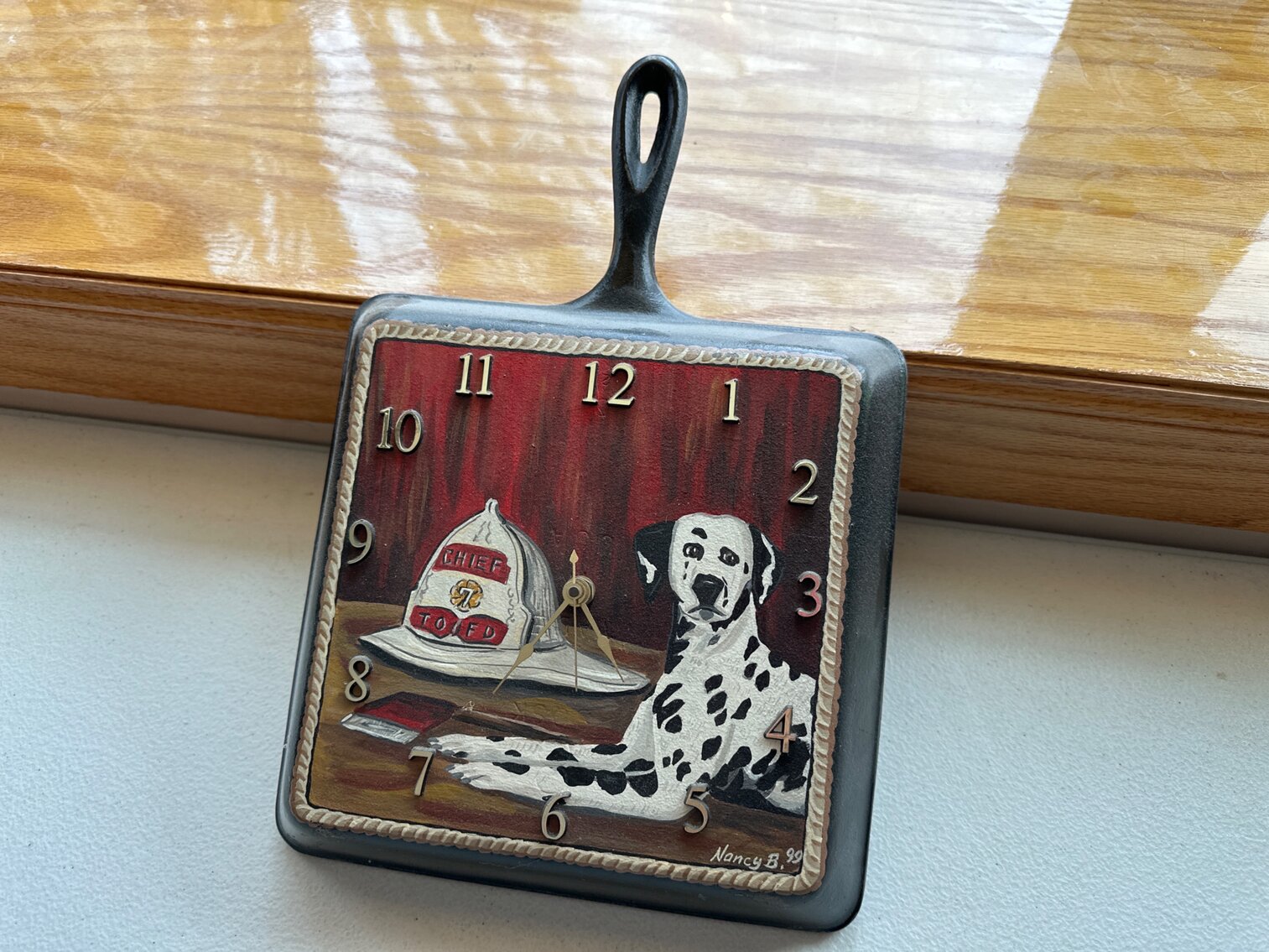 Cast Iron Painted Clock
